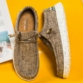 thumbnail image 6 of Mens Casual Canvas Slip-on Loafers Shoes Men Lightweight Boat Shoes Comfortable Softsole Walking Shoes 6.5 US Men Brown,9.45" Heel to Toe, 6 of 7