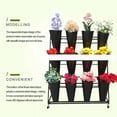 thumbnail image 3 of Flower Display Stand with Buckets, 12 Buckets 3-Layer Flower Stand with Wheels Flower Display Modern Plant Shelf for Patio Lawn Flower Shops Terrace Gardens, 3 of 10