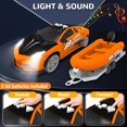 thumbnail image 4 of Wisairt Transport Toys Car with Boat Trailer Vehicle Playset,Toys with Sounds and Light for Kids Aged 3+ Birthday Party Gifts(Orange), 4 of 8