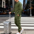 thumbnail image 5 of LEKWK Tracksuit Men Textured 2 Piece Outfit Long Sleeve Henley Top and Cargo Jogger Sweatpants Matching Sets for Sports Lounging Workout, 5 of 8