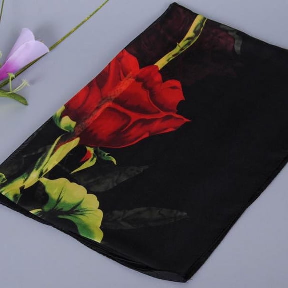 Black Silk Scarves for Women Wrap Soft Long Chiffon Women Shawl Scarves Scarf Ladies Fashion Scarf on Sale Clearance