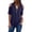 Navy, variant on Cold Shoulder Blouse - Women's Loose Fit Chiffon Top with Button Details, Plus Size Long Sleeve Feminine Shirt (Navy | 3XL)