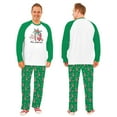 thumbnail image 3 of Santa Flamingo Matching Family Christmas Pajamas Funny, Tropical Green And White Pajamas With Plus Size, 3 of 7