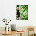 thumbnail image 3 of Nawypu   Spa Zen Stone Giclee Canvas Prints Wall Art Paintings Pictures for Living Room Bedroom Home Office Decor Modern Stretched and Framed Green Bamboo Pink Flowers Romance Artwork, 3 of 5