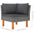 thumbnail image 3 of vidaXL 3-Seater Patio Sofa with Cushions Gray Poly Rattan, 3059707, 3 of 7