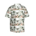 thumbnail image 2 of Daiia Flamingo Palm Trees Hawaiian Shirt for Men Gentle Cotton Regular Short Sleeve Casual-3X-Large, 2 of 9