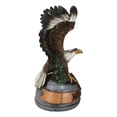 thumbnail image 3 of Patriotic Open Wings Bald Eagle On USA Star Spangled Banner Millitary Figurine, 3 of 10