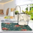 thumbnail image 5 of Yayeee Dish Drying Mat for Kitchen Counter 16"x18" Microfiber Absorbent Pad, Floral Christmas, 5 of 7