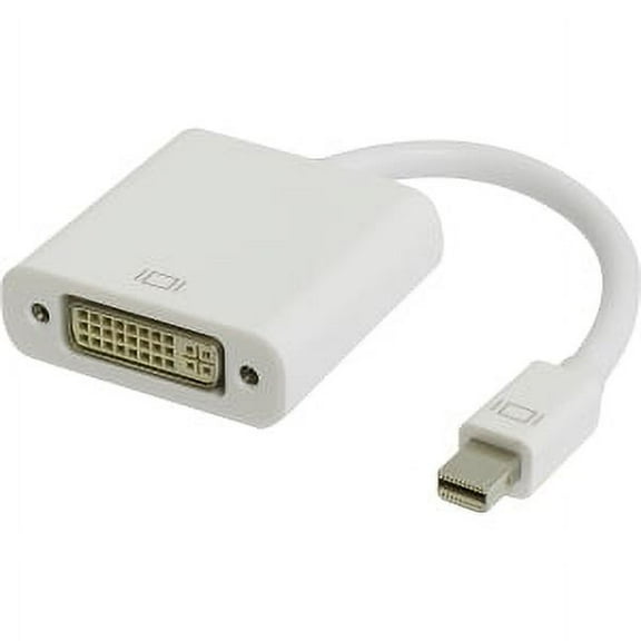 8IN MINI DISPLAYPORT MALE TO DVI FEMALE ADAPTER CONVERTER WHITE