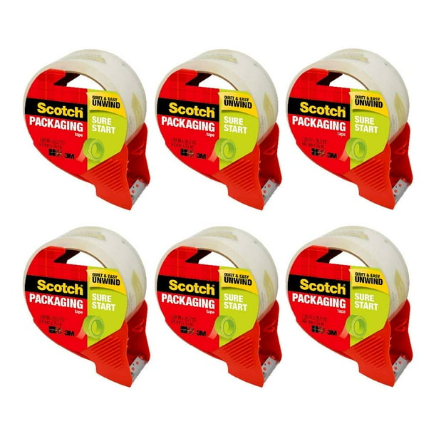 3M Scotch Sure Start Shipping Packaging Tape With Dispenser 1.88 in x