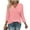 501_Pink, variant on Texiao 3/4 Length Sleeve Women's Tops V Neck Casual Tunic Tops Basic Shirts Loose Fit Blouse