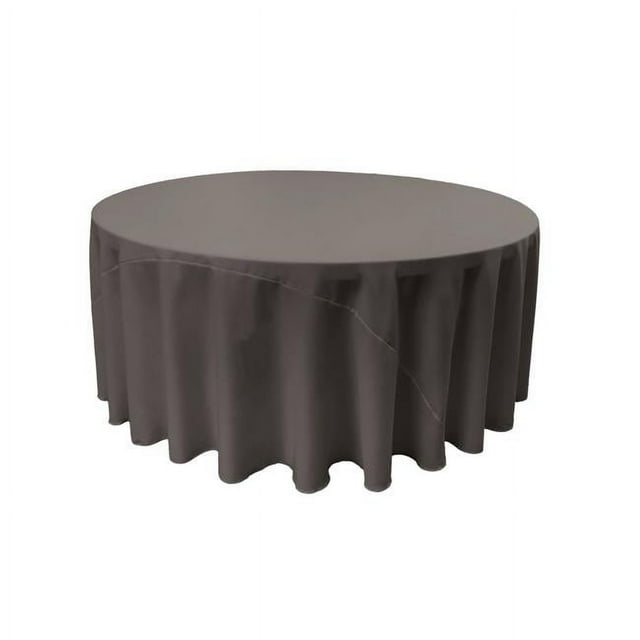 LA Linen TCpop108R-CharcoalP34 Nappe en Popeline de Polyester, Charbon - 108 Po. Ronde