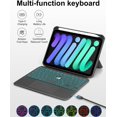 thumbnail image 4 of 7 Color Backlit Wireless Keyboard with Built-in Trackpad, Detachable Magnetic Multi-Angle Tablet Cover for iPad mini 6th & 7th Generation，Black, 4 of 20