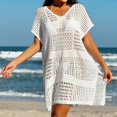 thumbnail image 4 of Womens Cover Ups for Swimwear V Neck Loose Hollow Beach Sun Cover Up Skirt Swimsuit Coverup for Women, 4 of 8