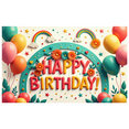 thumbnail image 2 of Decorative Happy Birthday Banner Rainbow Floral Design for Birthday Party Celebration Kids Event, 2 of 7