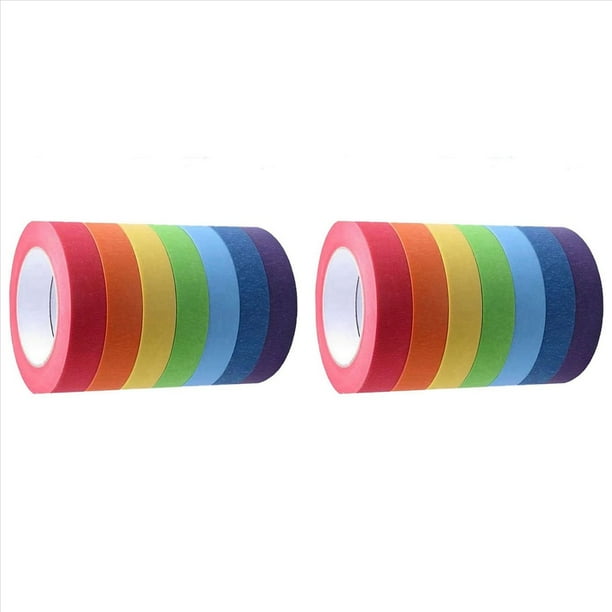 14X Cinta Adhesiva de Colores,Cinta de Pintores de Colores para Artes y Manualidades,Cinta de Dibujo,Cinta de Manualidades Cinta de PapelCinta Colorida,A