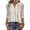 Beige, variant on Womens Striped Print Tops V Neck 3/4 Sleeve Henley Half-Button Gathered Bust Lightweight Casual Everyday Blouses Brown XXL