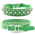 thumbnail image 1 of Collier pour Chien en Cuir avec Rivets Cloutés pour Chats Chiots Petits Moyens Animaux Vert 51*2.5CM, 1 of 8