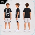 thumbnail image 4 of RBX Boys Athletic Outfit Shorts Set Breathable Performance Graphic Tee and Mesh Gym Shorts 2 Piece, 4 of 7