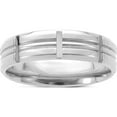 thumbnail image 1 of 14K White Gold Light Comfort Fit Brush Satin Fancy Band (Size 9) Made In United States wb110l-9, 1 of 5