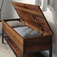 thumbnail image 4 of Emma + Oliver Farmhouse Storage Entryway Bench with Hinged Lift Top, Walnut, 4 of 13