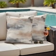 thumbnail image 2 of Outdoor Pillow Cover off White Gray Brown Oil Painting Set of 2 Waterproof Throw Pillowcases Abstract Art Decorative Patio Furniture Pillows for Couch Garden Indoor & Outdoor Use, 2 of 9