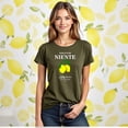 thumbnail image 3 of Playera Blusa De LimonesDolce Far Niente – Disfruta el Placer de No Hacer Nada con Estilo Color Verde Oliva Talla Chica Marca Emil SaEs, 3 of 4