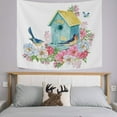 thumbnail image 3 of GZHJMY Tapestry Watercolor Bird House Butterfly Floral Tapestry Wall Hanging Decorative Wall&nbsp;Blanket&nbsp;Bedding Tapestry for Bedroom Living Room Dorm 60"x40" Gift Decor, 3 of 7