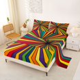 thumbnail image 2 of Manfei Ink Rainbow Queen Sheets, Watercolor Spiral Abstract Queen Sheet Sets, Rainbow Multicolor, 4 Pieces, 1 Flat Sheet, 1 Fitted Sheet and 2 Pillowcases, 2 of 6