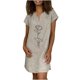 thumbnail image 3 of Vestido de cáñamo de bambú con estampado de cobertura suelta y cuello en V retro vintage de manga corta para mujer Pompotops  ghjkhdj17556, 3 of 5