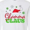 thumbnail image 4 of Inktastic Glamma Claus with Christmas Santa Hat and Snowflakes Long Sleeve T-Shirt, 4 of 5