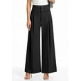 thumbnail image 6 of PRETTYGARDEN Womens Spring Wide Leg Palazzo Pants Trendy Loose Button High Waist Pleated Work Business Casual Trousers, 6 of 7