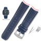 thumbnail image 3 of Correa de reloj de cuero genuino + caucho de silicona para Citizen Blue Angel AT8020 Sky Eagle JY8078 8035, pulsera de 22 mm y 23 mm, color negro, 3 of 5