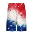 thumbnail image 3 of Ceisia Men's Independence Day Print Swim Trunks Elastic Waist Drawstring Pockets Built-in Lining Red M Gifts for Father, 3 of 6