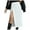 White, variant on WENWU Women's Irregular Split Denim High Waisted Skirt Wool Skirt Pleated Skirt