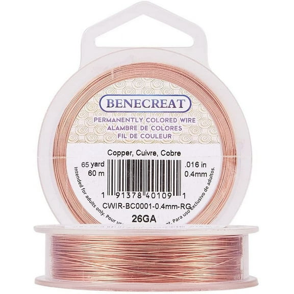 26-Gauge Tarnish Resistant Copper Wire 197-Feet/66-Yard Copper Jewelry Wire for Crafts Beading Jewelry Making Supplies