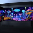 thumbnail image 2 of Blacklight Colorful Mushroom Black Light Aquarium Background UV Background Starry Sky Moonlight Terrarium Background with 10 EVA Double-Sided Tape, 24X12IN, 2 of 5