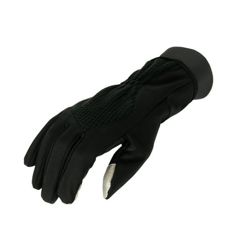 Men's Black Softshell Winter Touchscreen Commuter Gloves -