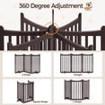 thumbnail image 4 of Freestanding Pet Gate 3-Panel Wooden Dog Fence with 2 Support Feet Folding Dog Gate for Indoor, Stairs, Doorways, Halls, Kitchen Wooden Pet Barrier Espresso 36" H, 4 of 6