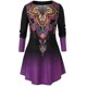 thumbnail image 1 of Plus tamaño impreso Ombre de manga larga camiseta Rosegal Mangas largas de talla grande, 1 of 5