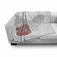 thumbnail image 3 of Cityscape Soft Flannel Fleece Throw Blanket, Historical Architecture Railway with Red Bus Monument Culture Illustration, Cozy Plush for Indoor and Outdoor Use, 60" x 80", Grey White, by Ambesonne, 3 of 6