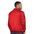 thumbnail image 3 of Men's Tommy Jeans Red Toronto Raptors Jacob Chain Stitch Applique Full-Snap Varsity Jacket, 3 of 3