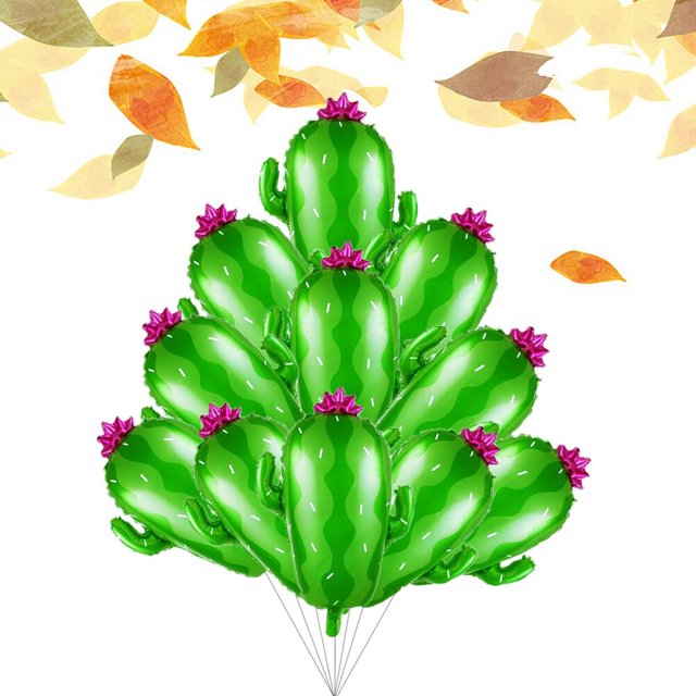 KAKOWELY 5Ud Globo Cactus Verde De Aluminio Para Pared Ventana Y Puerta En Festiva