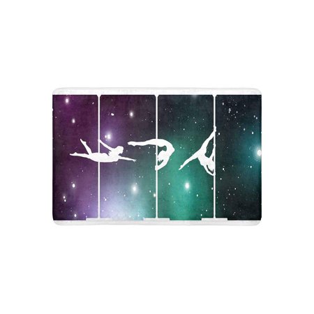 MKHERT Silhouettes of Female Pole Dancers On Galactic Space Background Doormat Rug Home Decor Floor Mat Bath Mat 23.6x15.7