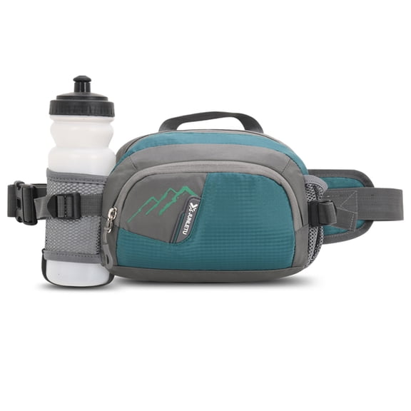 Sports Waist Bag With Bottle Holder, Cycling Running Fanny Bum Belt Pack, Phone Pouch Running Belt Purse Bum Bag Women Men Sling Waist Pack Nylon for Running Hiking for Hydration for Jogging
