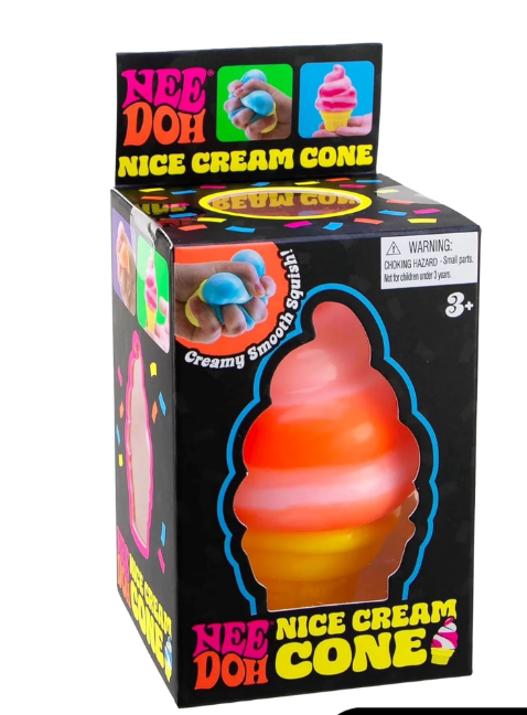 Nee Doh Jelly Squish, Nice Cream and Fuzz Ball Combo (1 random color of each)