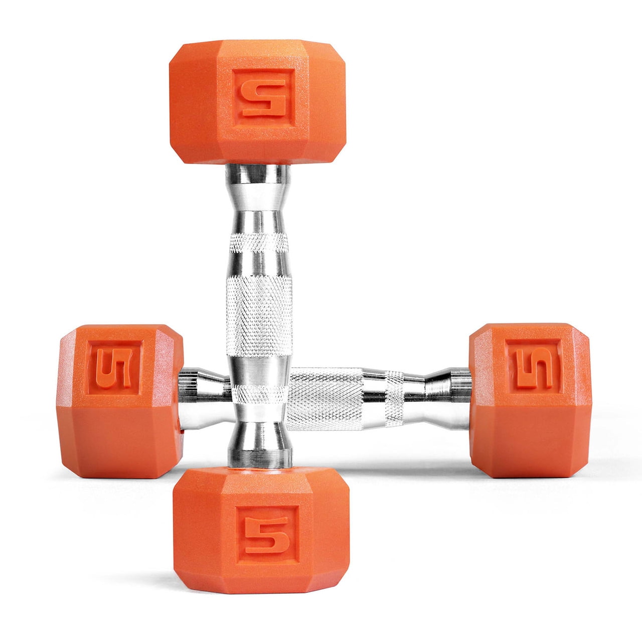 WF Athletic Supply COLOR Rubber Encased Hex Dumbbells with Contoured Chrome  Handle, Full Body Workout & Strength Training, Weight Size Options - Sold  in Pairs 
