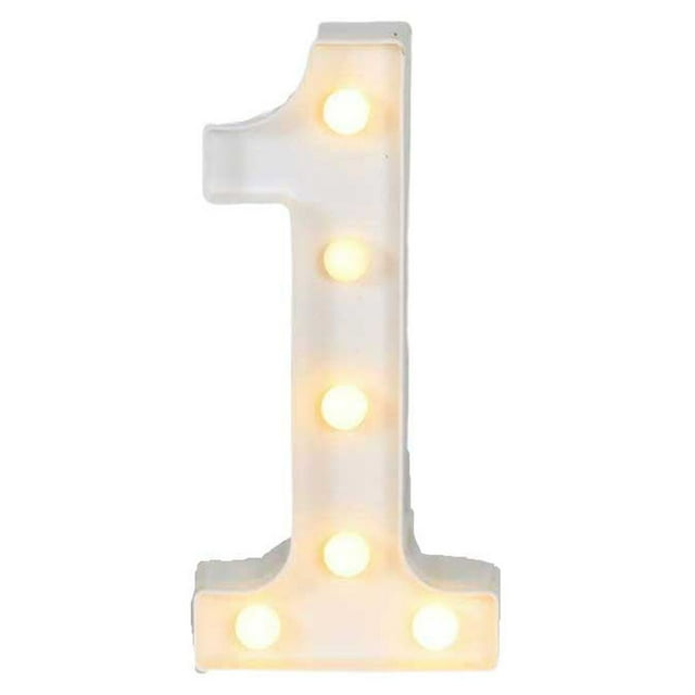 pitrice Wedding Ceremony Anniversary Number Shaped Light Portable Battery Operated Numeral Lamp Home Office Hotel Party Decoration Number 1