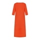 thumbnail image 5 of ICHUANYI Clearance Women's Fashion Round Neck Loose Short Sleeve Solid Mid-Calf Dress Long Dress(Orange, L) ICHUANYI WER2023080902382, 5 of 8