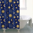 thumbnail image 4 of Blue Gold Sun Moon Star Zodiac Pattern Shower Curtain 72"x72" ,Bathroom Decorative Shower Curtains Set with 12 Hooks,Modern Waterproof Washable Shower Curtain, 4 of 6